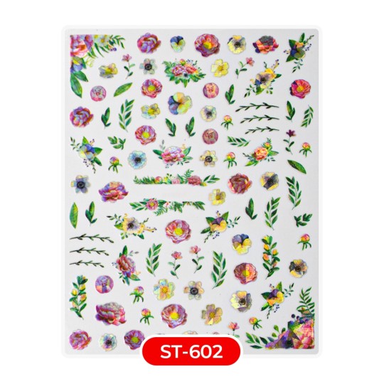 ADESIVI STICKERS ST602 fiori rosa