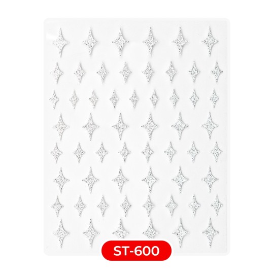 ADESIVI STICKERS ST600 stelle 4 punte silver