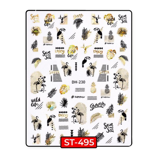ADHESIVOS STICKERS BLACK FLOWERS - ST492