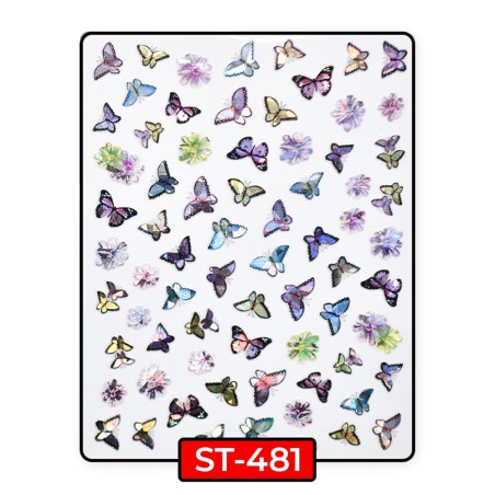 ADHESIVOS STICKERS MARIPOSAS RAINBOW HOLO ROSE GOLD - ST481