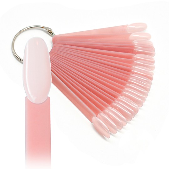 Almond-Shaped Pink Ring Display Tips - Pack of 50