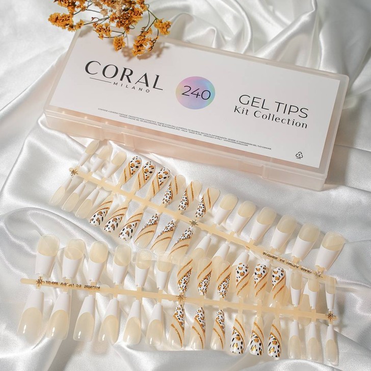 GEL TIPS - BALLERINA 240PZ Leopardo Dorato