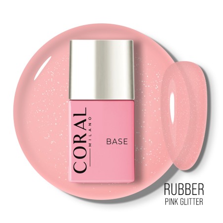 Base Rubber Pink Glitter 18ml