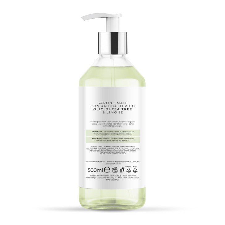SAPONE MANI CORAL Antibatterico con Olio di Tea Tree - 500ml