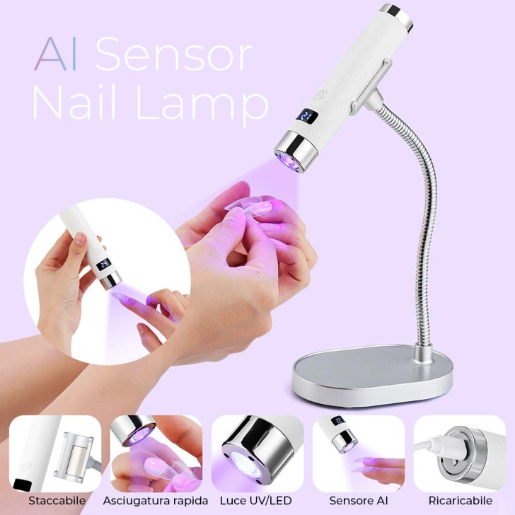 LUMIN A1 Lampada UV Led Portatile con AI 5W - BIANCO