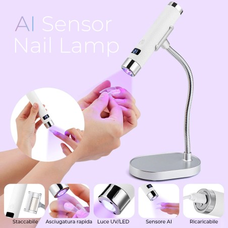 LUMIN A1 Lampada UV Led Portatile con AI 5W - BIANCO