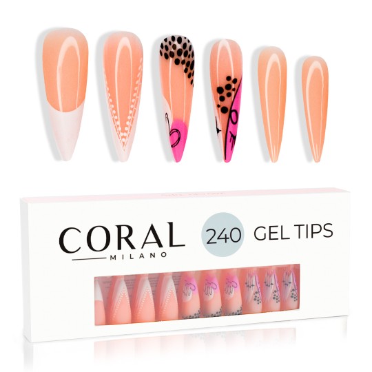 GEL TIPS ? - FLORAL STILETTO 240PZ