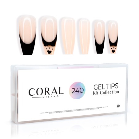 GEL TIPS - BALLERINA 240PZ Cuoricino Nero
