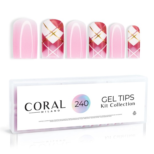 GEL TIPS - CARRÉS 240 PIÈCES Forme Glam