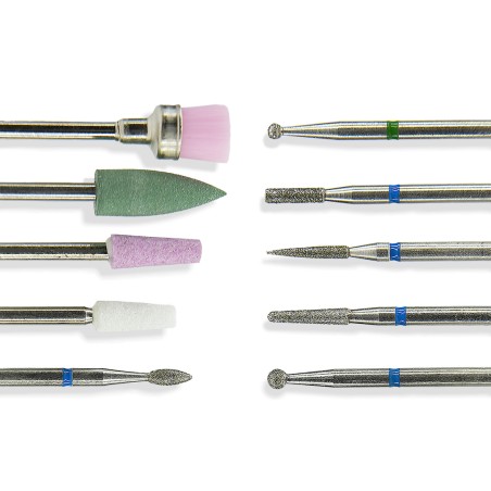NAIL DRILL TIP KIT - 10 TIPS DRY MANICURE & CUTICLES 10