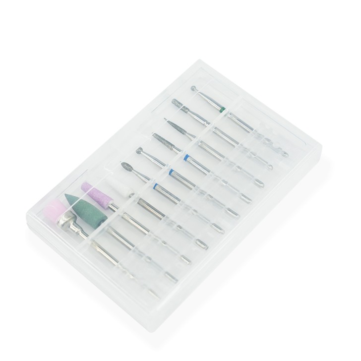NAIL DRILL TIP KIT - 10 TIPS DRY MANICURE & CUTICLES 10