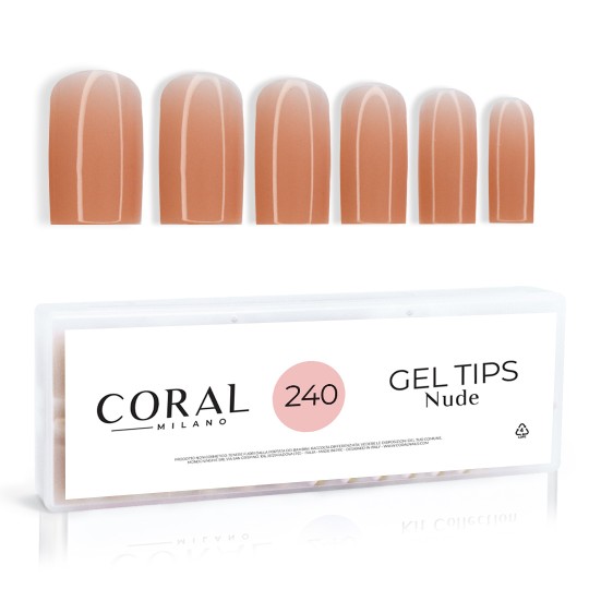 GEL TIPS - NUDE SQUARE 240PCS