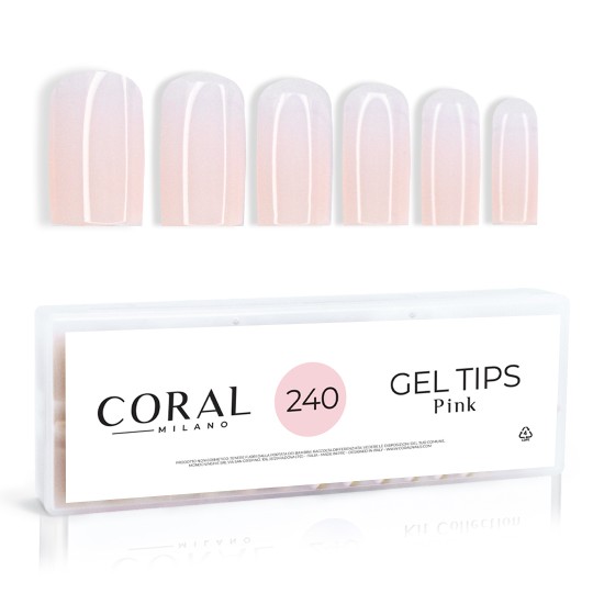 GEL TIPS - PINK SQUARE 240PZ
