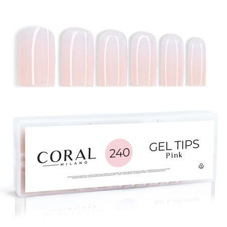 GEL TIPS - PINK SQUARE 240PZ