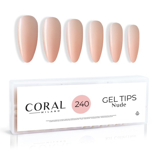 GEL TIPS - NUDE MANDORLA 240PZ