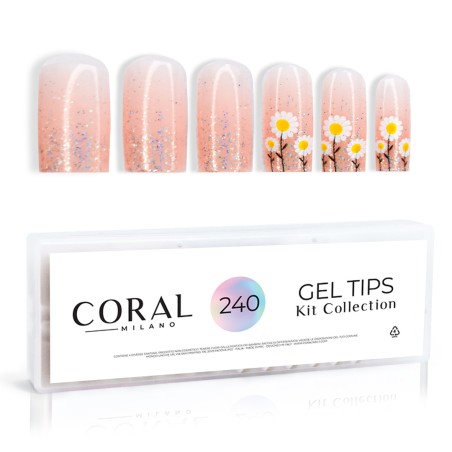 GEL TIPS - SQUARE 240PZ Blush Bloom