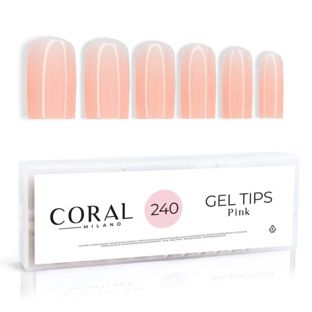 GEL TIPS - PINK SQUARE 240PZ