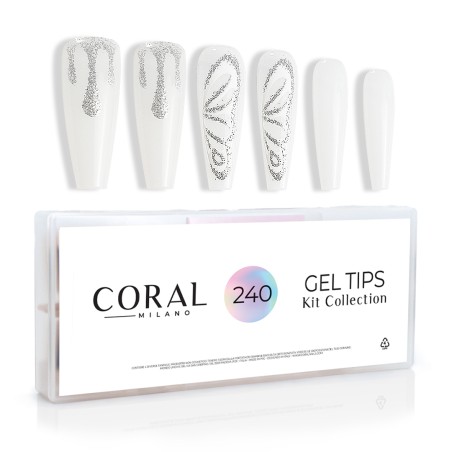 GEL TIPS - BAILARINA 240 PIEZAS Plata Chispa