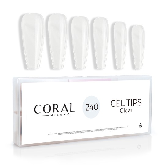 GEL TIPS - BAILARINA TRANSPARENTE 240 UDS.