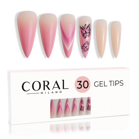 GEL TIPS - BALLERINA 30PZ Butterfly Kiss