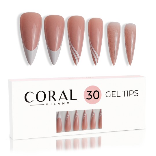 GEL TIPS - STILETTO 30PCS Mocha Wave