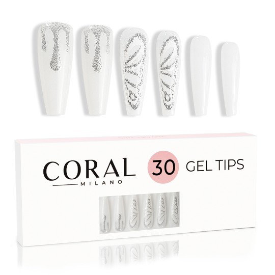 GEL TIPS - BALLERINE 30 PIÈCES Silver Spark