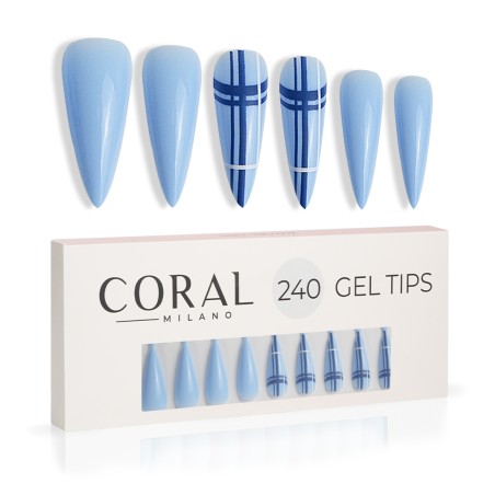 GEL TIPS - STILETTO 240PZ Blue Daydream