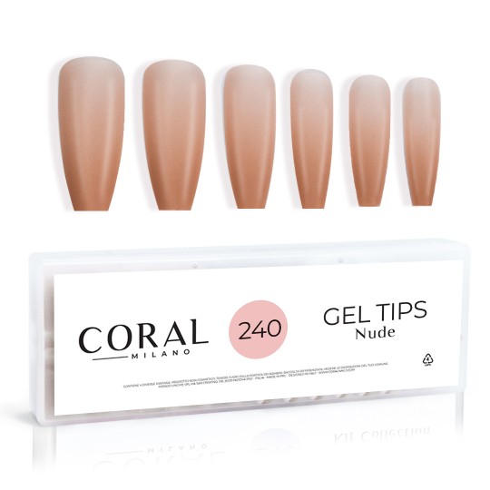GEL TIPS - NUDE BALLERINA 240PZ