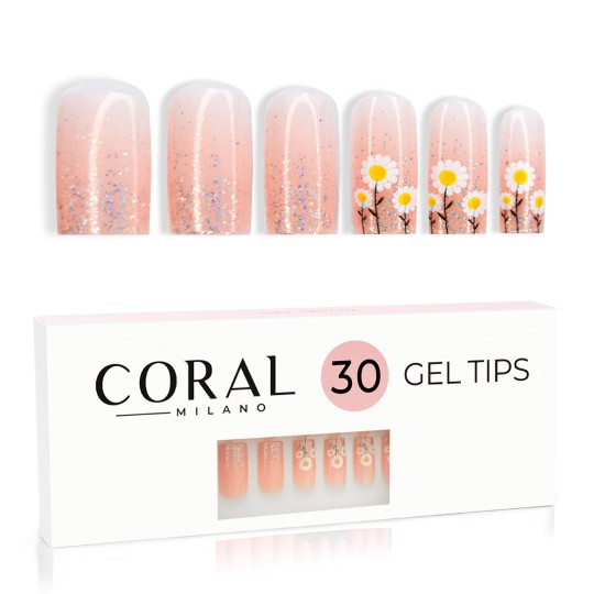GEL TIPS - CARRÉS 30 PIÈCES Blush Bloom