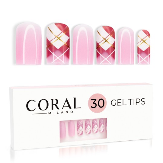 GEL TIPS - CARRÉS 30 PIÈCES Forme Glam