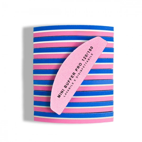 10x MINI BUFFER BILATERALE BOOMERANG 120/180 ROSA/AZZURRO