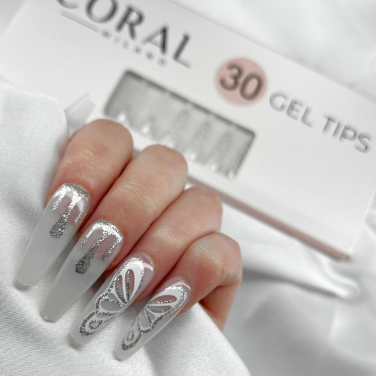 GEL TIPS - BALLERINE 30 PIÈCES Silver Spark 2