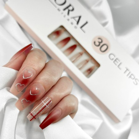 GEL TIPS - BALLERINA 30PCS Crimson Heart