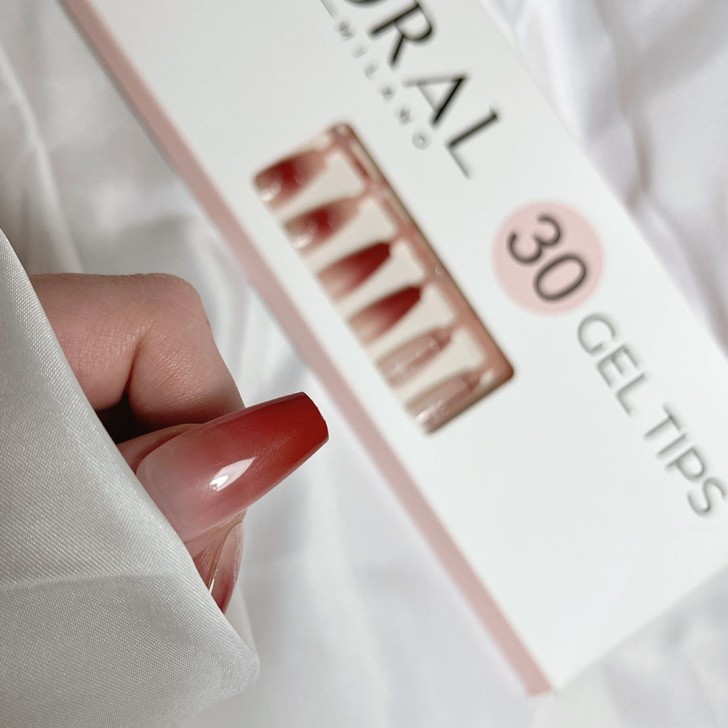 GEL TIPS - BAILARINA 30 PIEZAS Corazón Carmesí