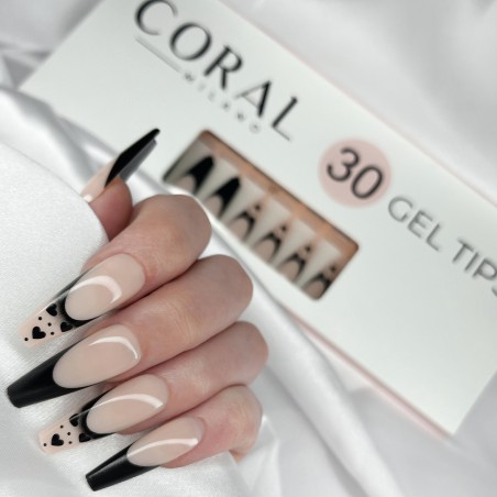 GEL TIPS - BALLERINA 240PZ Cuoricino Nero