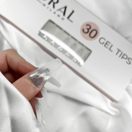 GEL TIPS - BALLERINA 240PZ Silver Spark