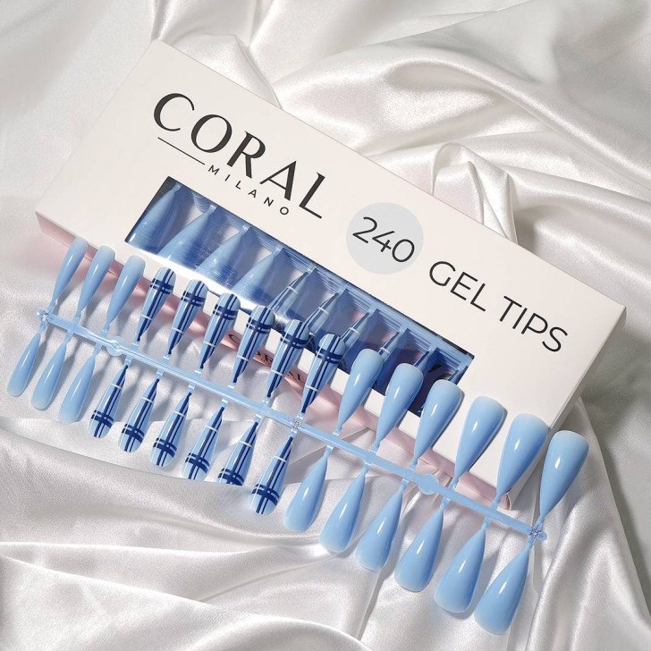 GEL TIPS - STILETTO 240PZ Blue Daydream